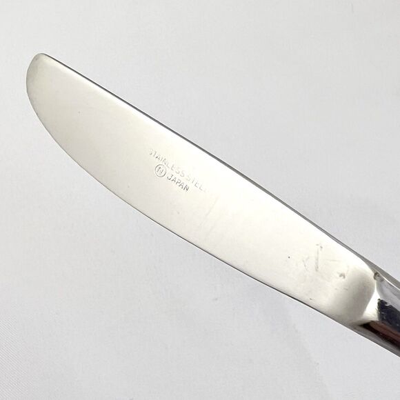 Stylecraft SYF2 T&N Single Rose Satin 8-3/8" Dinner Knife 12pcs Stainless Japan - Picture 3 of 14